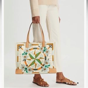 Tory Burch Lei Floral Compass Ella Printed Tote Bag🤍